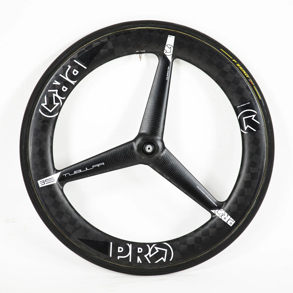 PRO TeXtreme 3-Spoke Tubular Front Wheel - Rim Brake 2 PRO TeXtreme 3-Spoke Tubular Front Wheel - Rim Brake - Billede 2