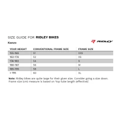 Ridley Kanzo Fast Gravel - S/54 - Shimano GRX Di2 -Racercykler Elegant Butik Ridley Kanzo size chart 1074d0b0 9be9 4e60 8f34 413362448d0a