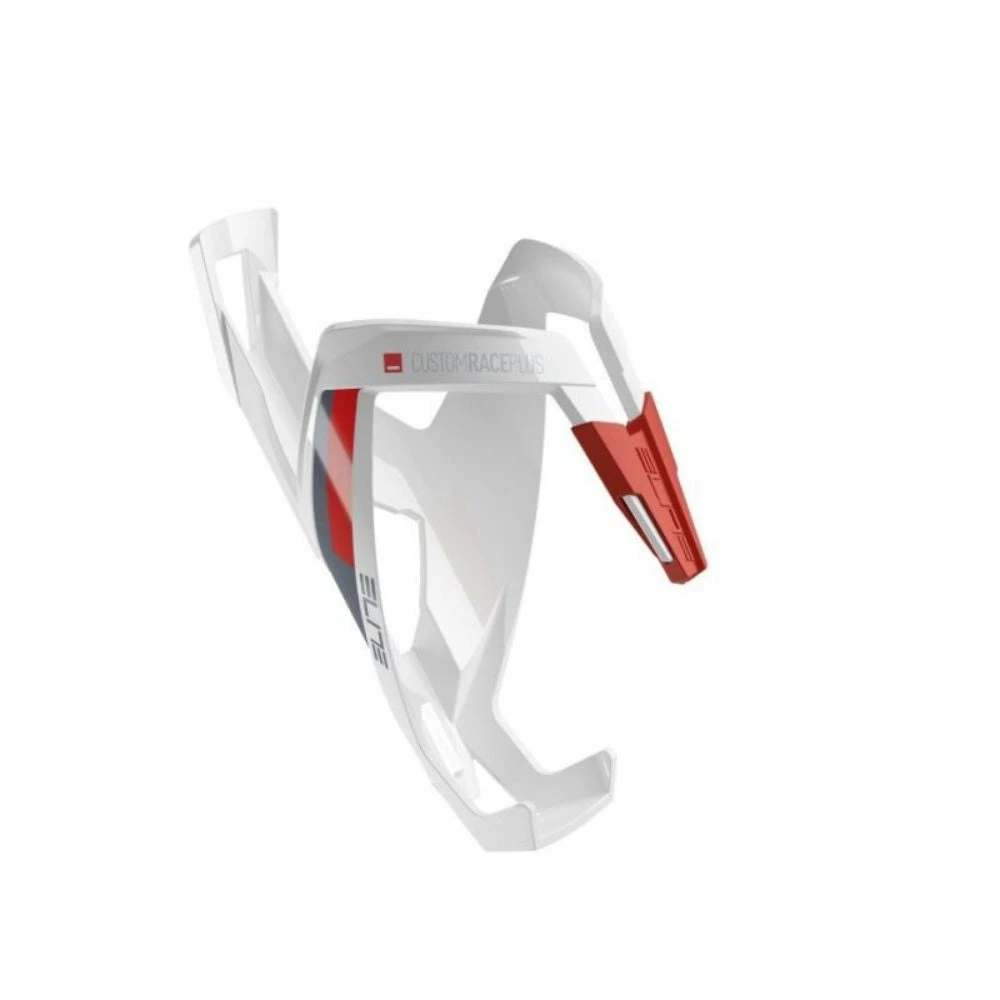 Elite Custom Race Plus Bottle Cage - White & Red 1 Elite Custom Race Plus Bottle Cage - White & Red